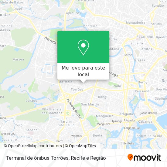 Terminal de ônibus Torrões mapa