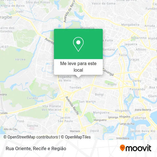 Rua Oriente mapa