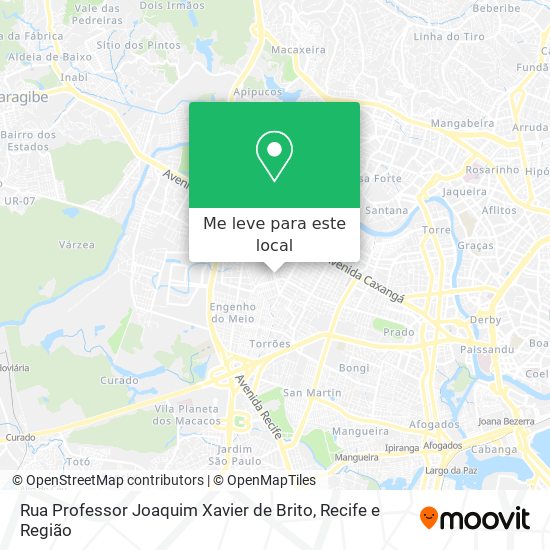 Rua Professor Joaquim Xavier de Brito mapa