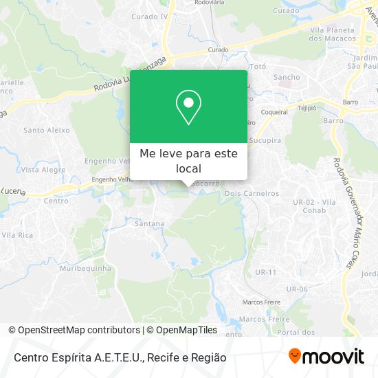 Centro Espírita A.E.T.E.U. mapa