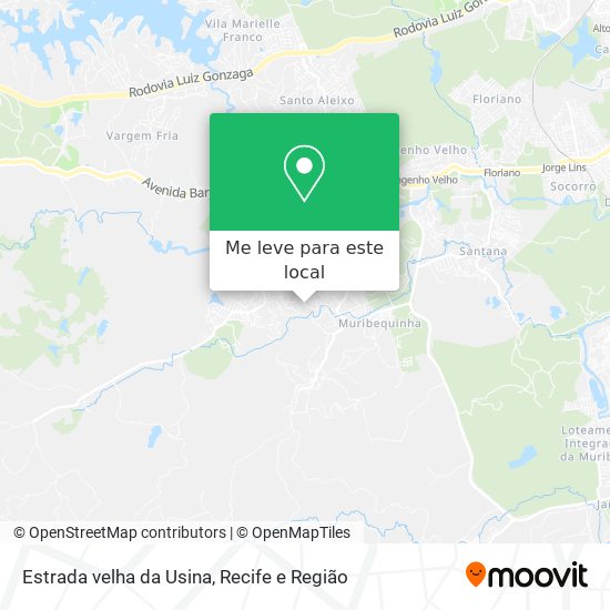 Estrada velha da Usina mapa