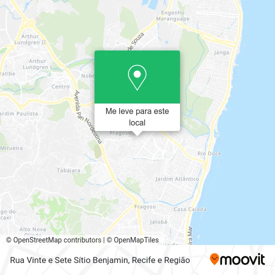 Rua Vinte e Sete Sítio Benjamin mapa