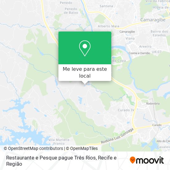 Restaurante e Pesque pague Três Rios mapa