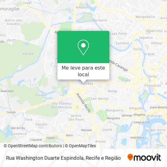 Rua Washington Duarte Espindola mapa