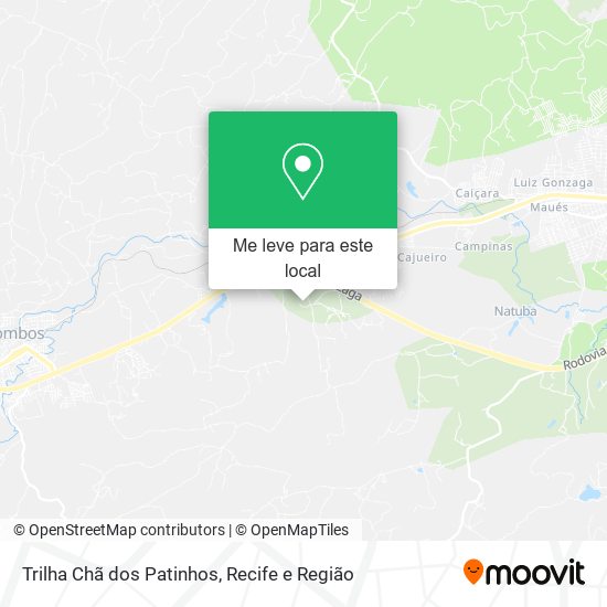 Trilha Chã dos Patinhos mapa