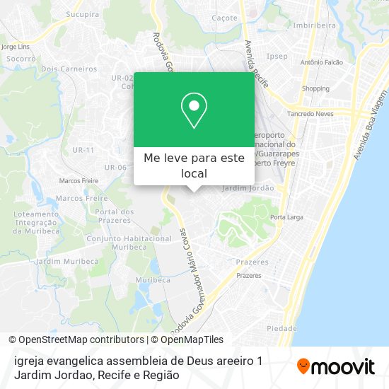 igreja evangelica assembleia de Deus areeiro 1 Jardim Jordao mapa