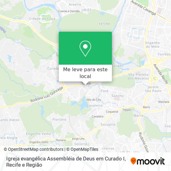Igreja evangélica Assembléia de Deus em Curado I mapa