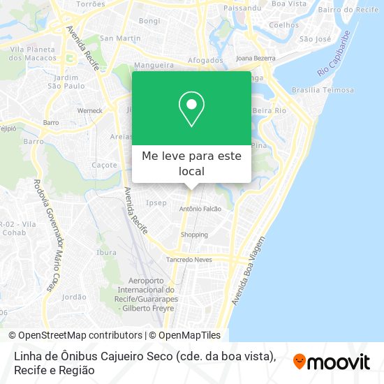Linha de Ônibus Cajueiro Seco (cde. da boa vista) mapa