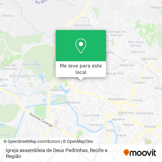 igreja assembleia de Deus Pedrinhas mapa