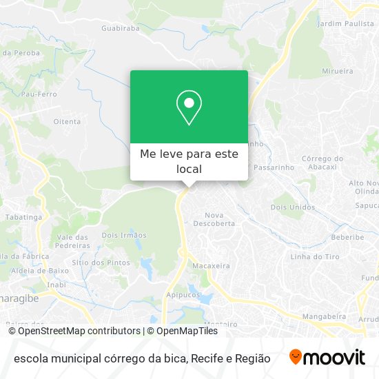 escola municipal córrego da bica mapa