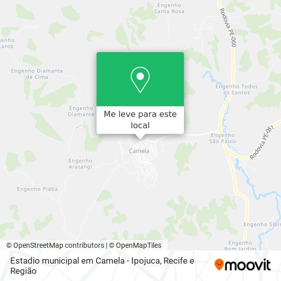 Estadio municipal em Camela - Ipojuca mapa