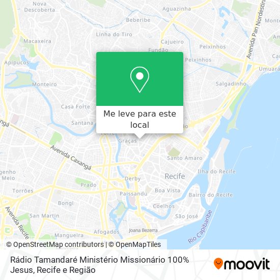 Rádio Tamandaré Ministério Missionário 100% Jesus mapa