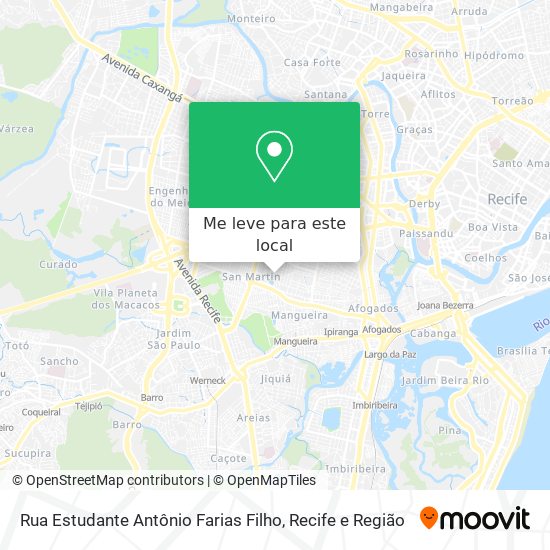 Rua Estudante Antônio Farias Filho mapa