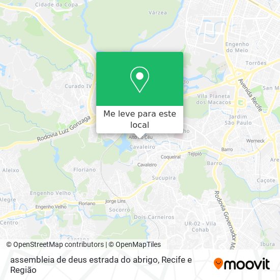 assembleia de deus estrada do abrigo mapa