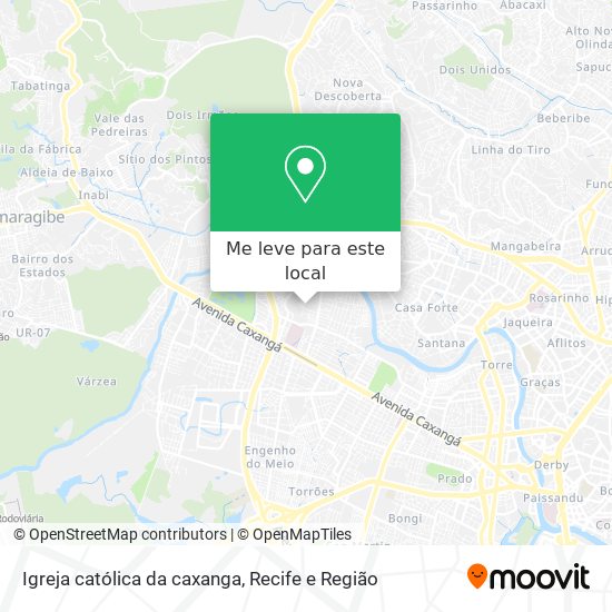 Igreja católica da caxanga mapa