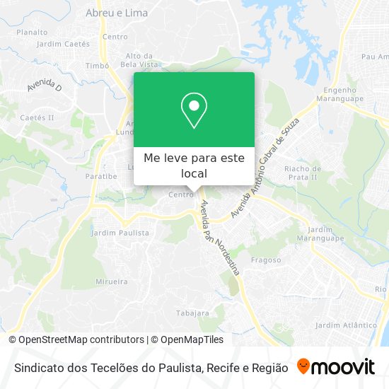 Sindicato dos Tecelões do Paulista mapa