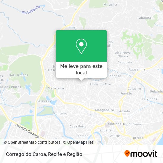 Córrego do Caroa mapa