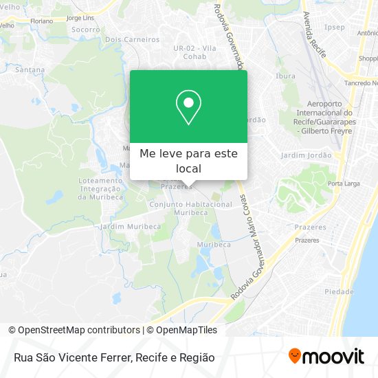 Rua São Vicente Ferrer mapa