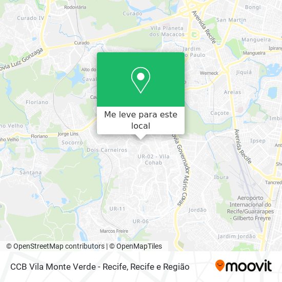 CCB Vila Monte Verde - Recife mapa