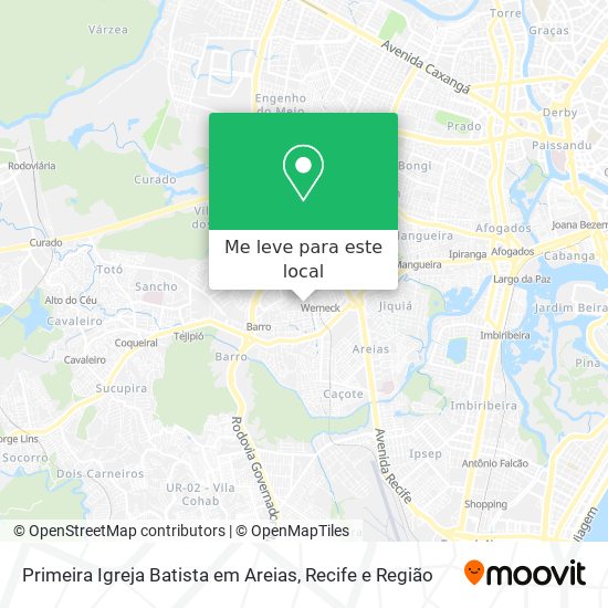 Primeira Igreja Batista em Areias mapa