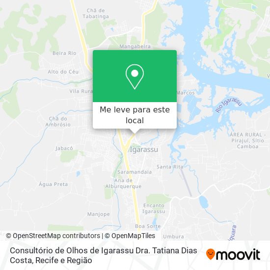 Consultório de Olhos de Igarassu Dra. Tatiana Dias Costa mapa