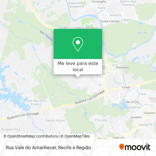 Rua Vale do Amanhecer mapa