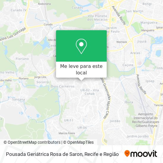 Pousada Geriátrica Rosa de Saron mapa