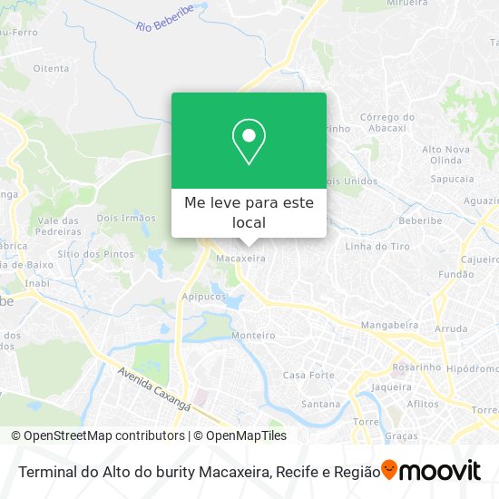 Terminal do Alto do burity Macaxeira mapa