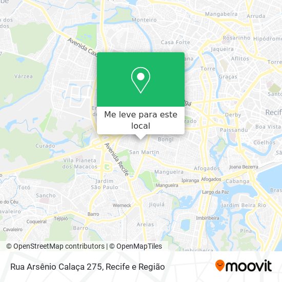Rua Arsênio Calaça 275 mapa