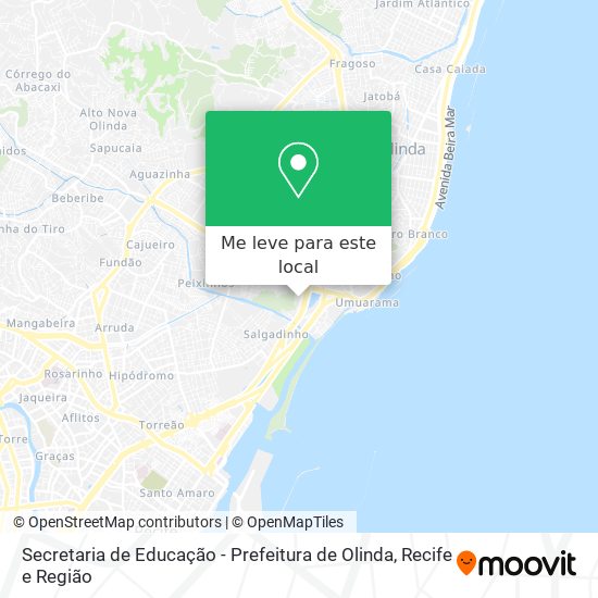 Secretaria de Educação - Prefeitura de Olinda mapa