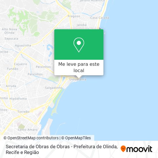 Secretaria de Obras de Obras - Prefeitura de Olinda mapa