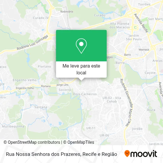 Rua Nossa Senhora dos Prazeres mapa