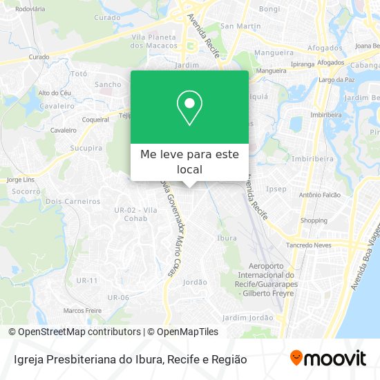 Igreja Presbiteriana do Ibura mapa