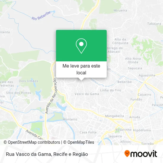 Rua Vasco da Gama mapa