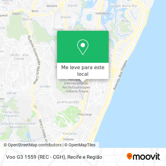 Voo G3 1559 (REC - CGH) mapa