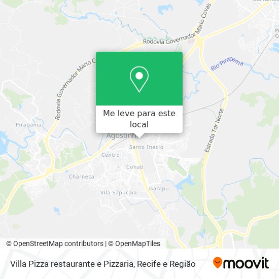 Villa Pizza restaurante e Pizzaria mapa