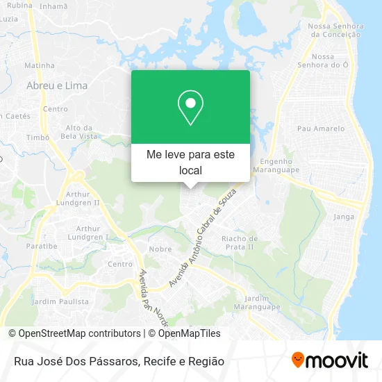 Rua José Dos Pássaros mapa