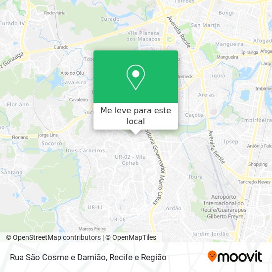 Rua São Cosme e Damião mapa
