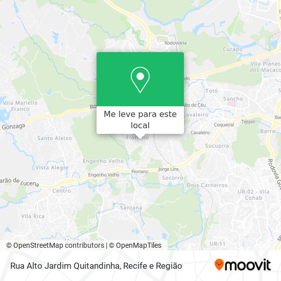 Rua Alto Jardim Quitandinha mapa