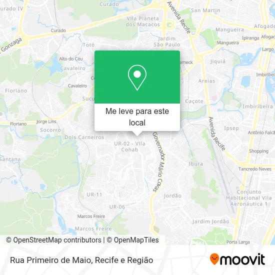 Rua Primeiro de Maio mapa