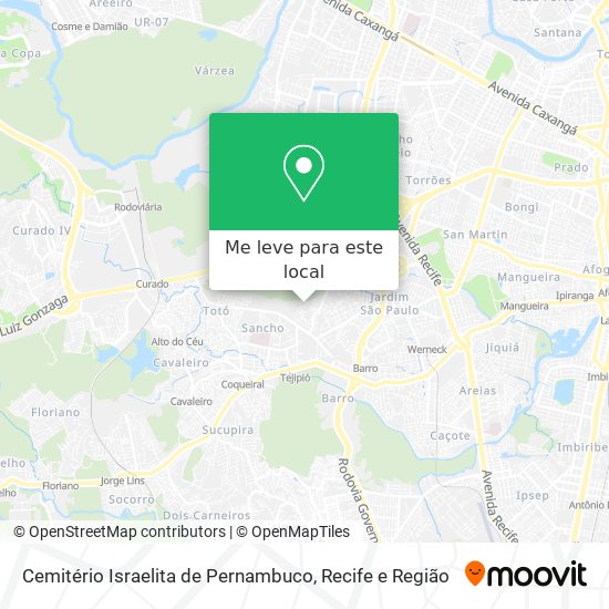 Cemitério Israelita de Pernambuco mapa