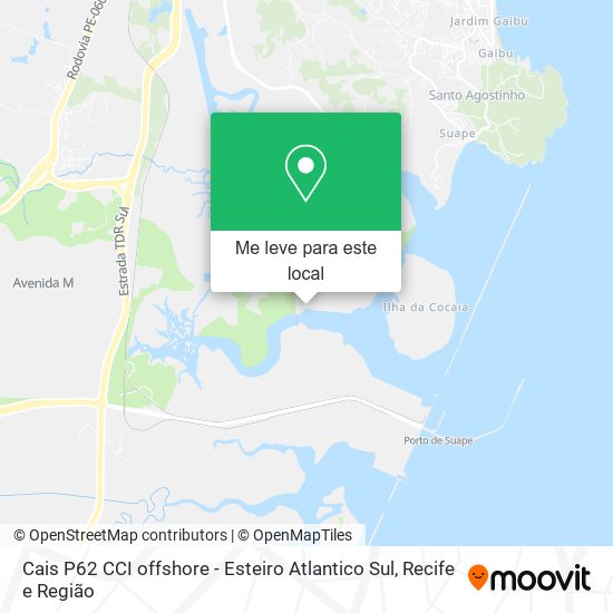 Cais P62 CCI offshore - Esteiro Atlantico Sul mapa