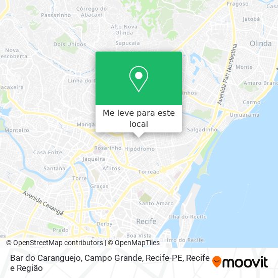 Bar do Caranguejo, Campo Grande, Recife-PE mapa