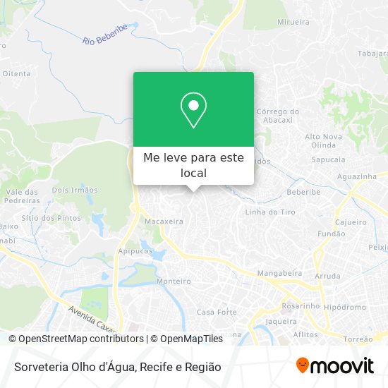 Sorveteria Olho d'Água mapa
