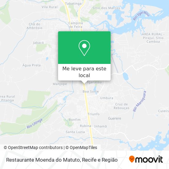 Restaurante Moenda do Matuto mapa