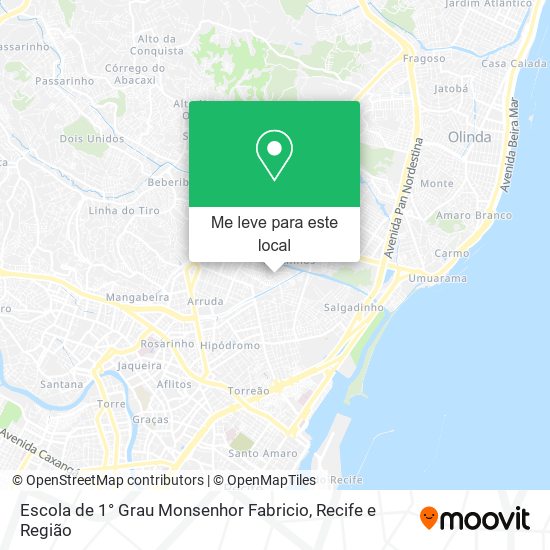 Escola de 1° Grau Monsenhor Fabricio mapa