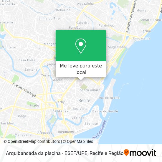 Arquibancada da piscina - ESEF / UPE mapa