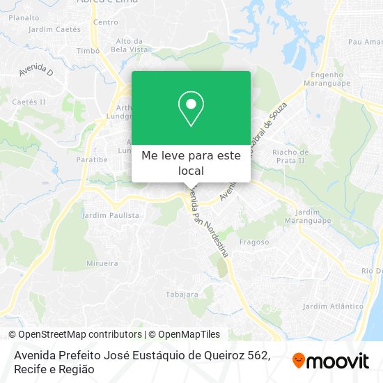 Avenida Prefeito José Eustáquio de Queiroz 562 mapa