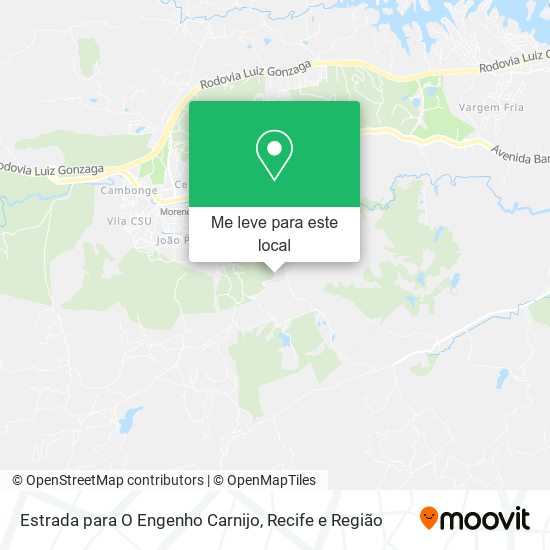 Estrada para O Engenho Carnijo mapa