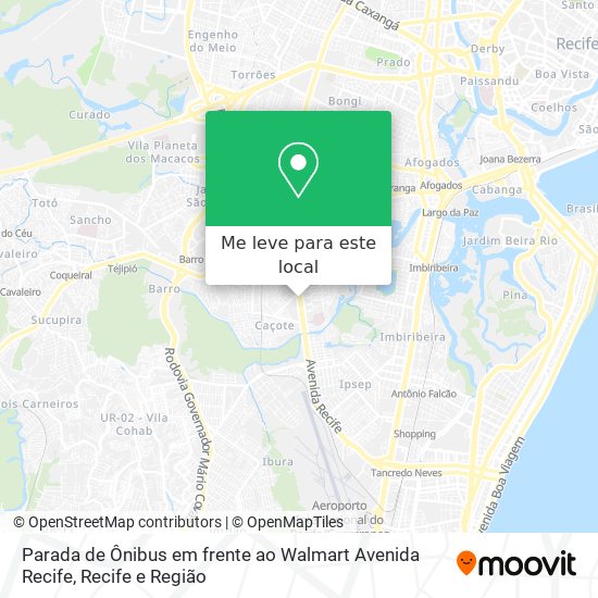 Parada de Ônibus em frente ao Walmart Avenida Recife mapa